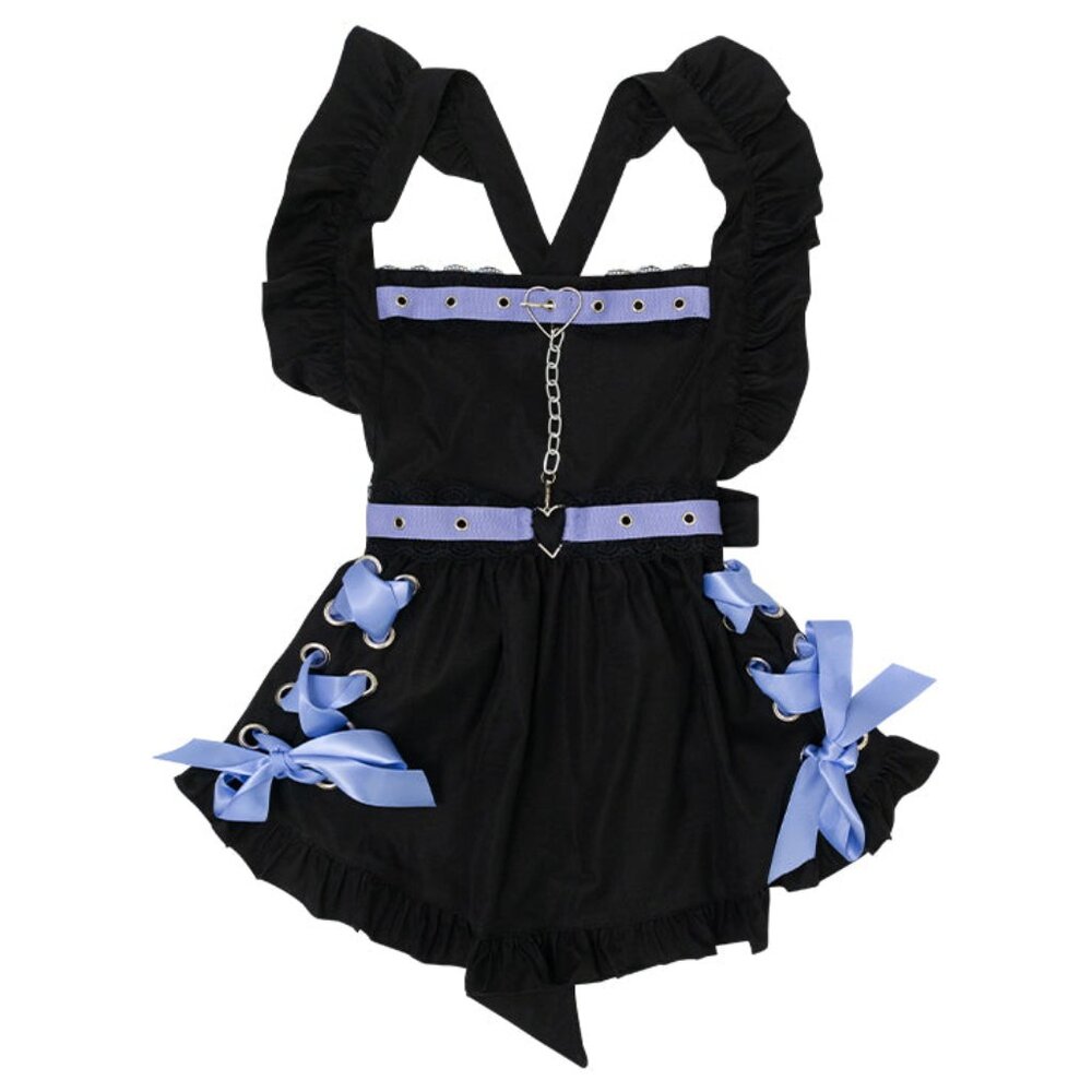 NEW ACDC RAG - Love Punk Black Purple Lolita Ruffle Apron